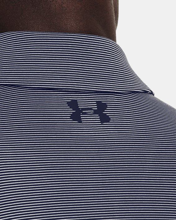 男士UA Playoff 3.0 Stripe Polo衫 in Blue image number 3